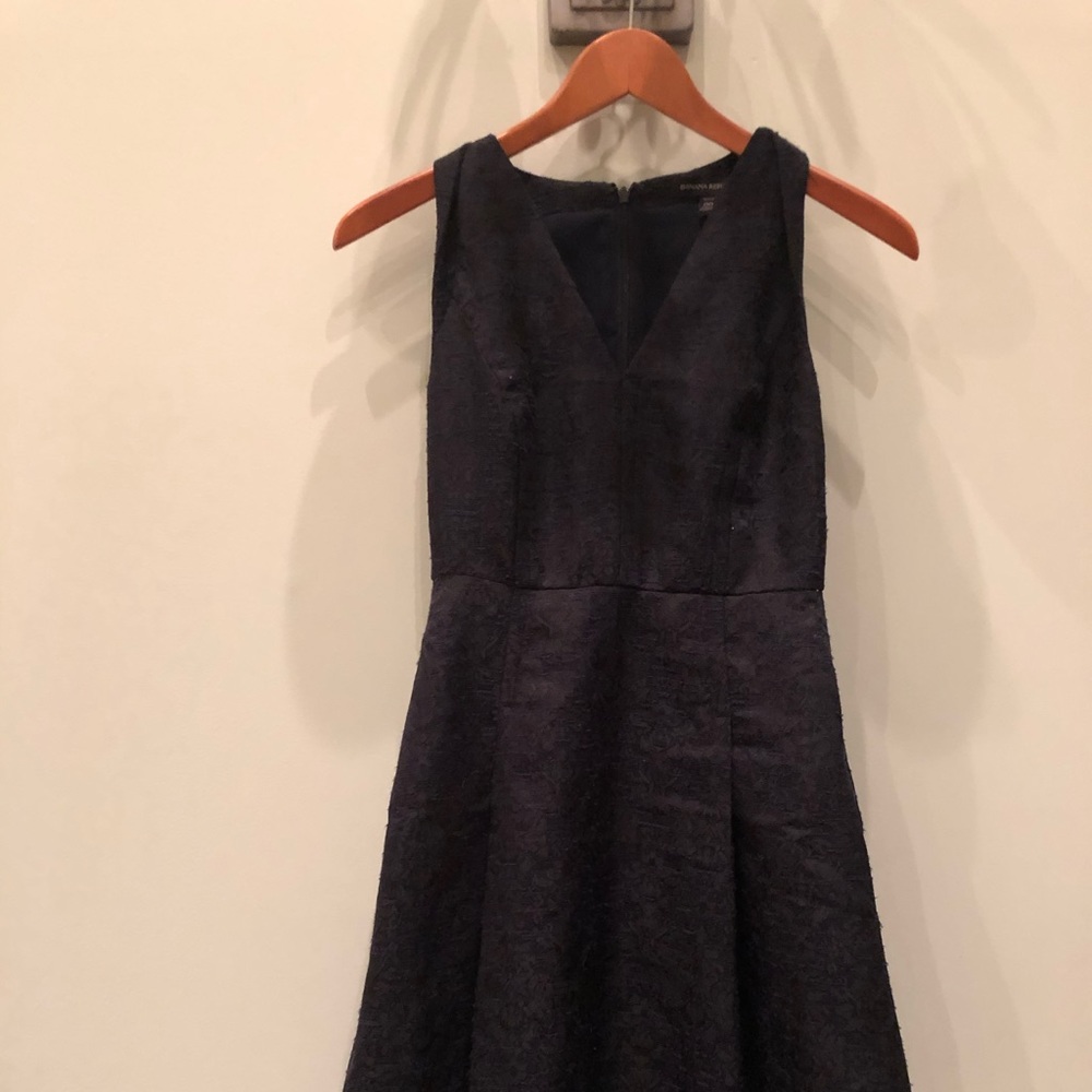 banana republic navy brocade fit and flare